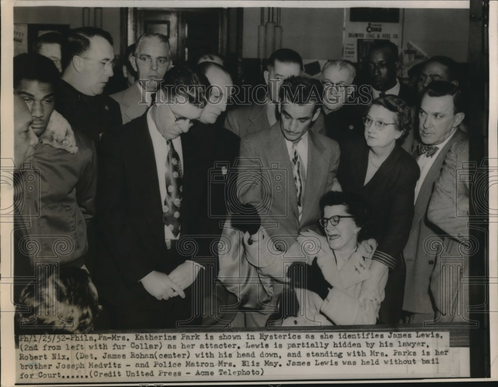 1952 Katherine Park Hysterical After Identifying Her Attacker - Historic Images