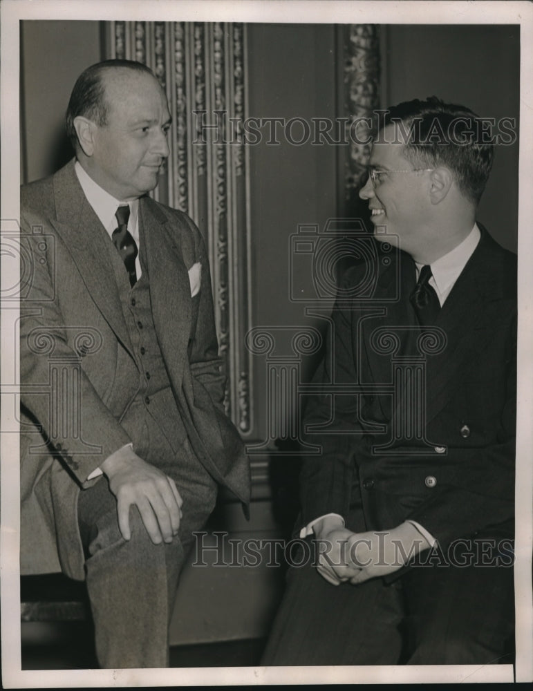 1939 Press Photo Edward Bartlett Jr &amp; William McChesney Martin Jr - Historic Images