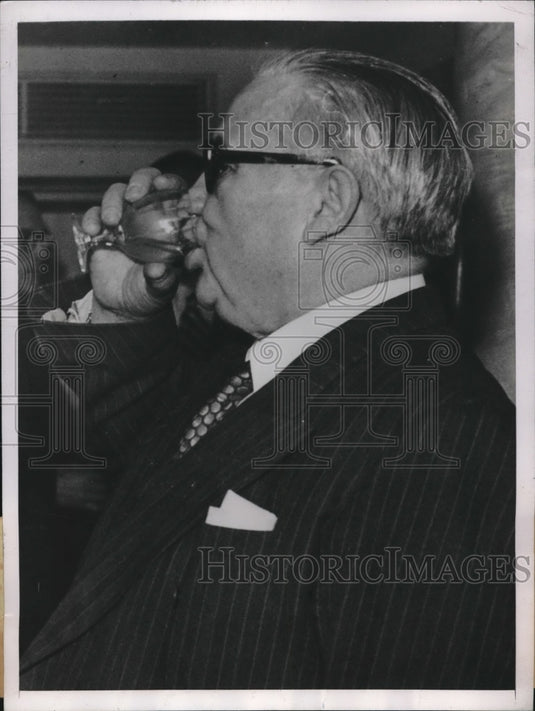 1947 British Foreign Secretary Ernest Bevin Drinking Cocktail - Historic Images