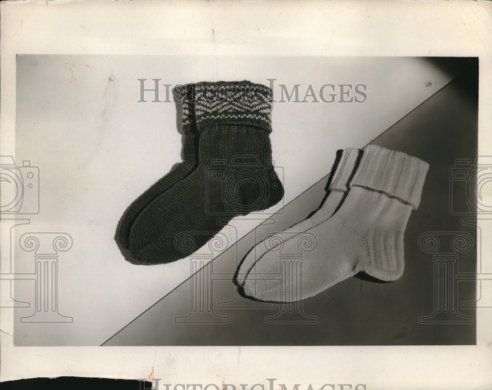 1938 Press Photo Fashion Socks 1930&#39;s Great Depression Era - Historic Images