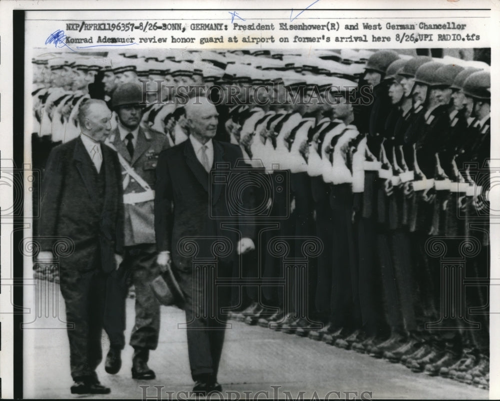 1959 President Eisenhower West German Konrad Ademauer - Historic Images