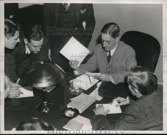 1939 Press Photo Sen. Josiah Bailey at hearing about Harry Hopkin's fitness - Historic Images
