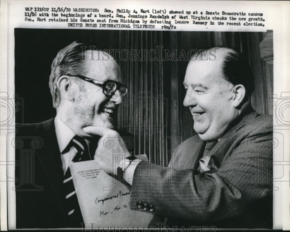 1970 Sen Philip Hart at Senate Democratic caucus in Washington, DC - Historic Images