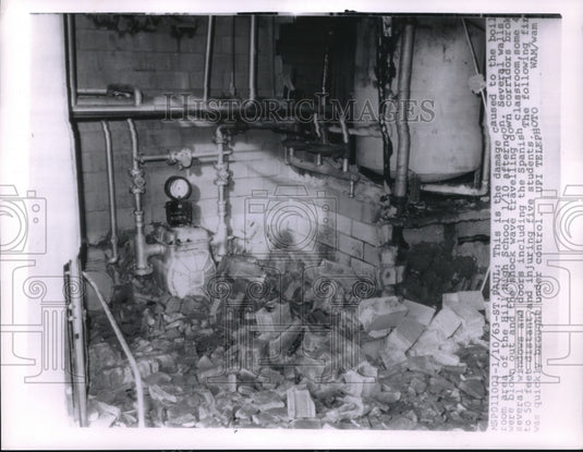 1963 Press Photo Hill High School in St. Paul after boiler explosion - Historic Images