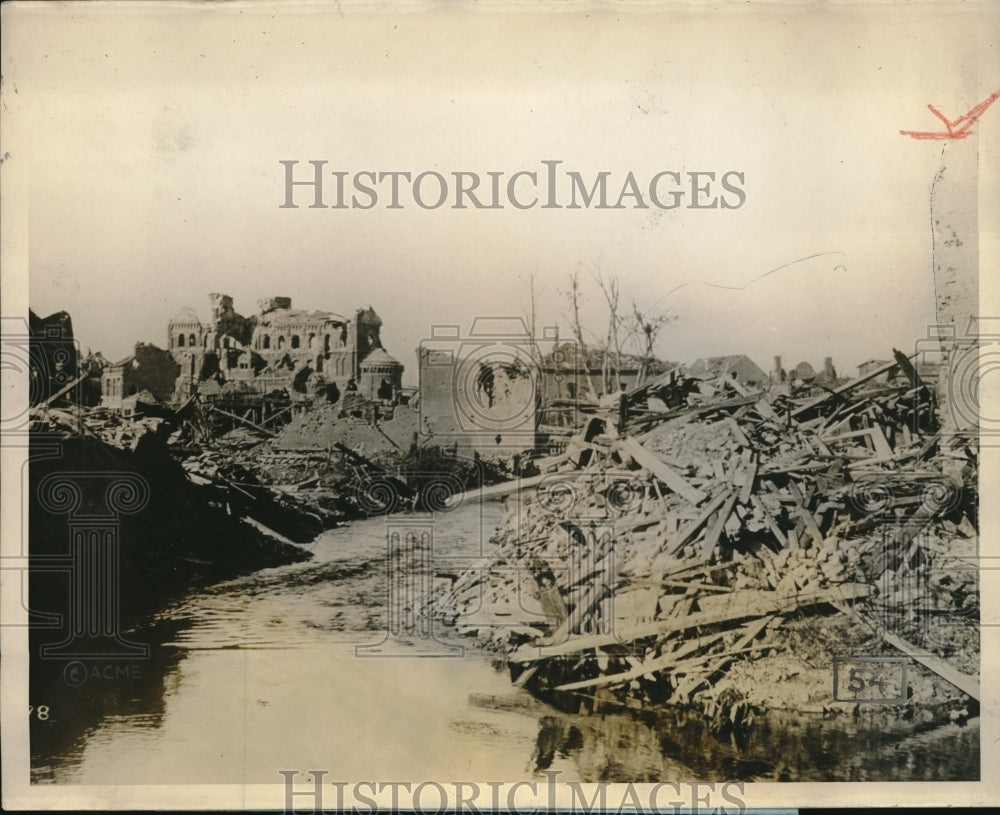 1927 Press Photo Albert Was Large Martyred Town North of France Destroyed - Historic Images
