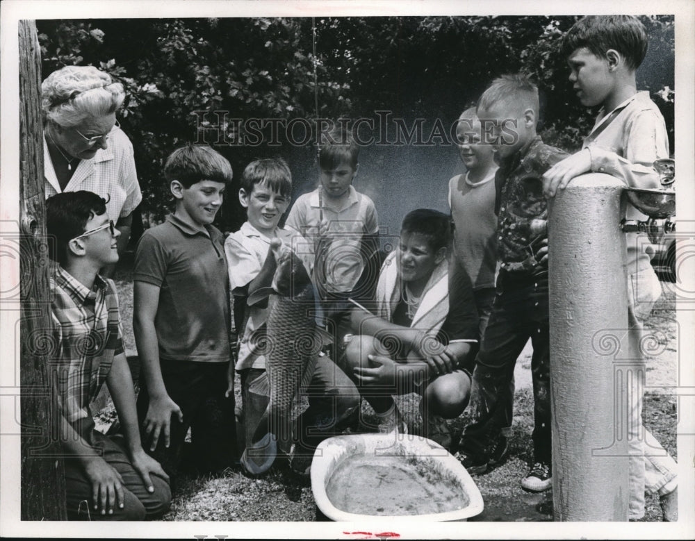 1967 Painsville Recreation Park Pat Murphy is Bog Fisherman - Historic Images