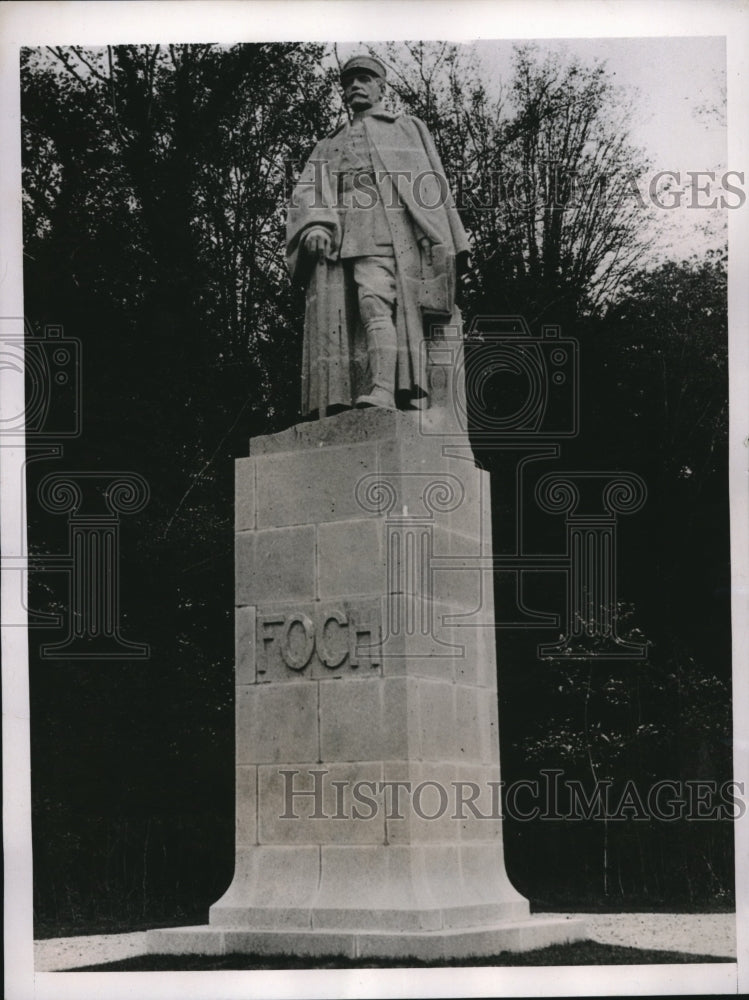 1938 Press Photo Statue of Marshal Foch in Paris-Historic Images