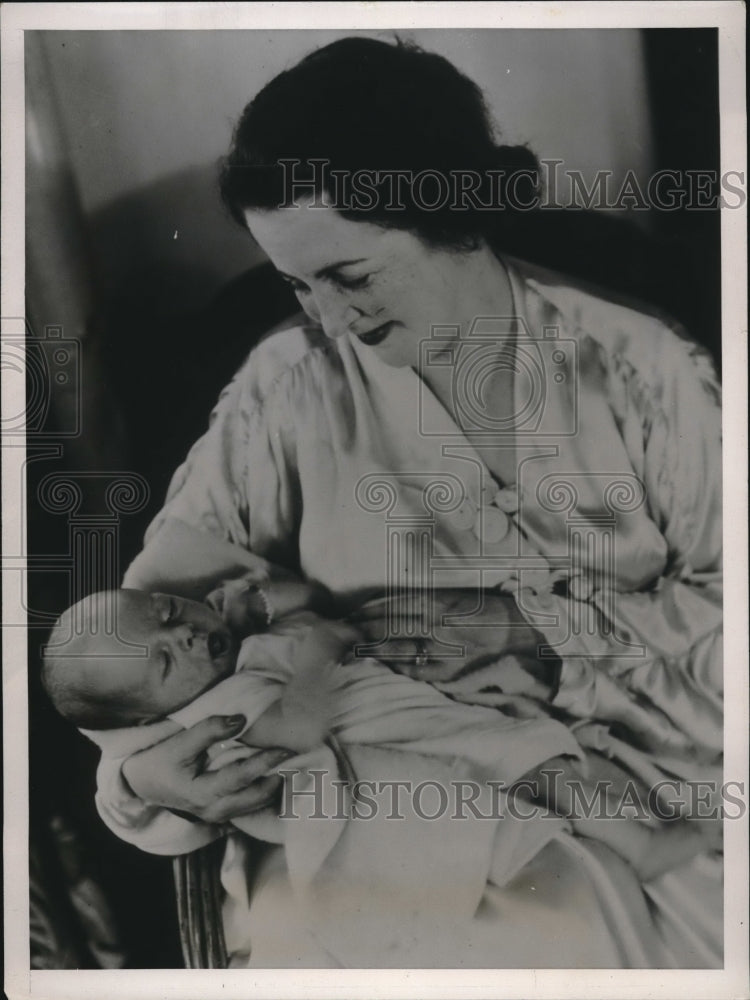 1938 Press Photo Ohio Governor Senate Candidate George White Wife and Baby Son - Historic Images