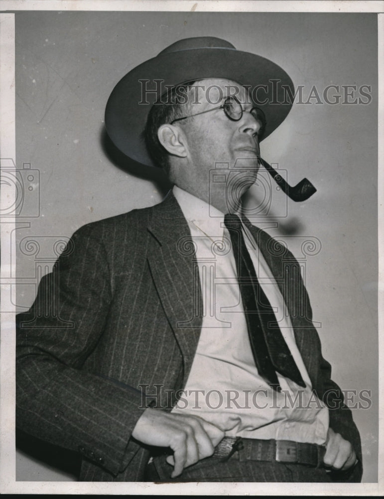 1938 Press Photo Philip Bancroft California Farm Leader Republican Pipe Cowboy - Historic Images