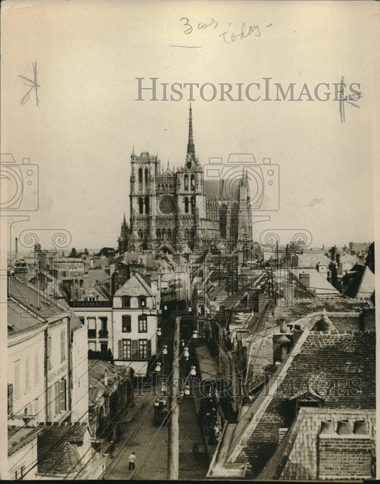 1918 Press Photo Panoramic view of the great British railroad center Amiens-Historic Images