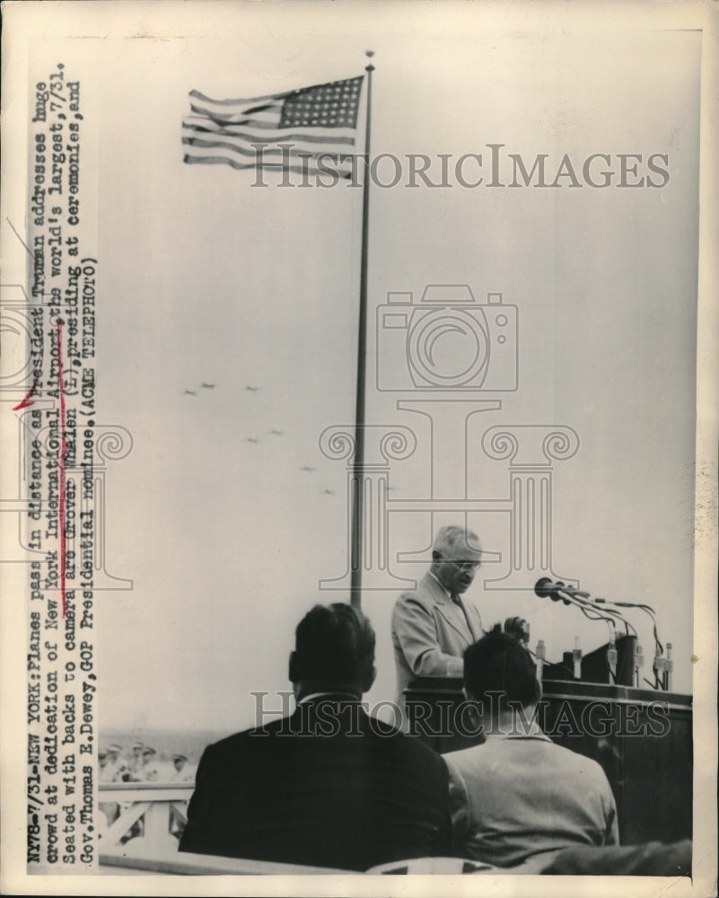 1948 Press Photo President Truman New York International Airport Thomas E. Dewey - Historic Images