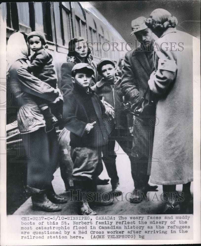 1950 St Norbert Family Leave Catastrophic Flooding in Canada - Historic Images