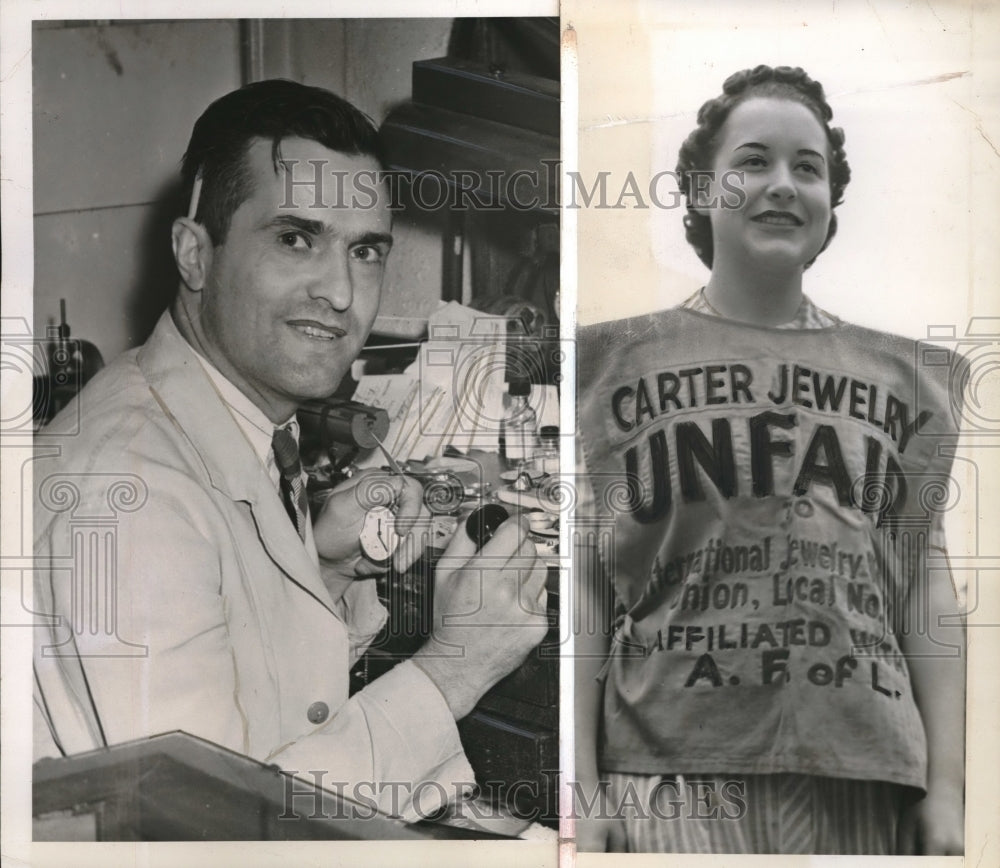 1941 Press Photo Raymond Carter operator of jewelry store - Historic Images