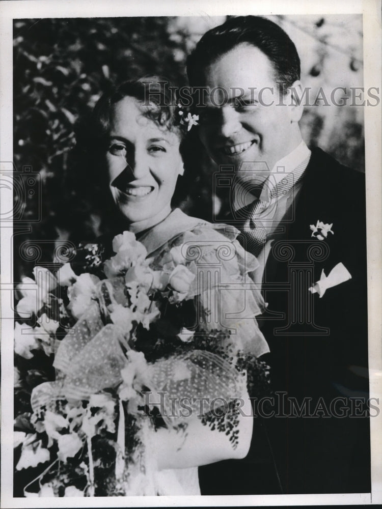 1935 Press Photo Virginia Sale, sister of Chic Sale and Sam Wren, actor wed LA - Historic Images