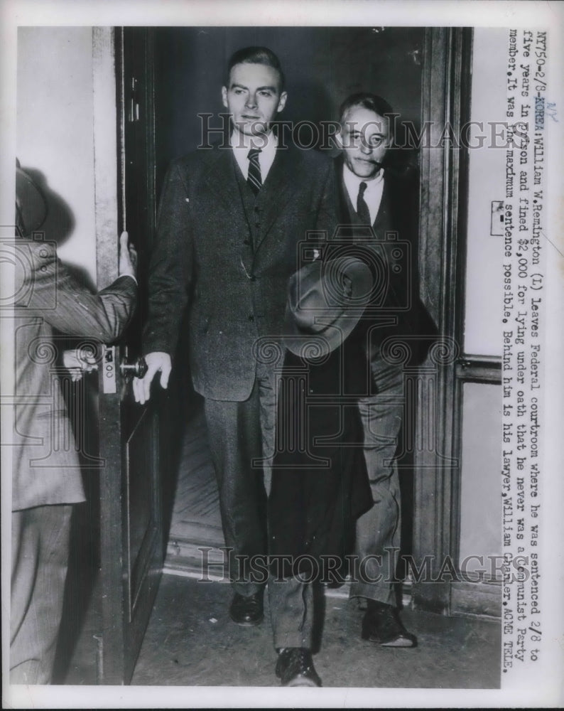 1951 William Remington Leaving Federal Court 5 Yr Prison for Perjury - Historic Images