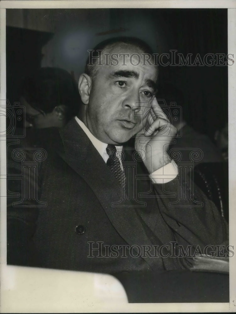 1940 Press Photo GOP Joseph Pew Jr. denies hiring P.I.s to surveil Democrats - Historic Images