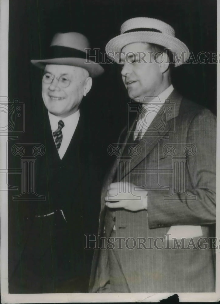 1937 Press Photo William Green Pres American Federation of Labor George Harrison - Historic Images