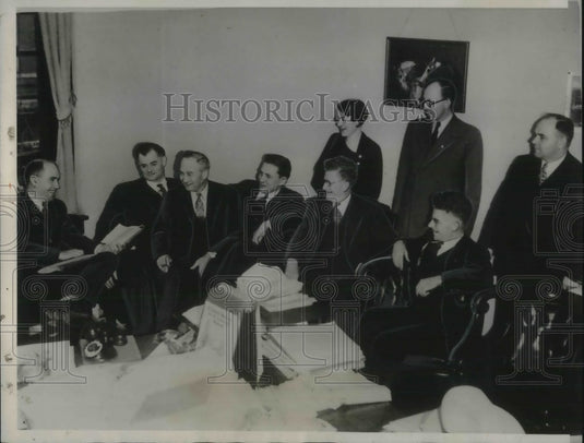 1933 Press Photo Leaders of National Farmers Holiday Association in Des Moines - Historic Images