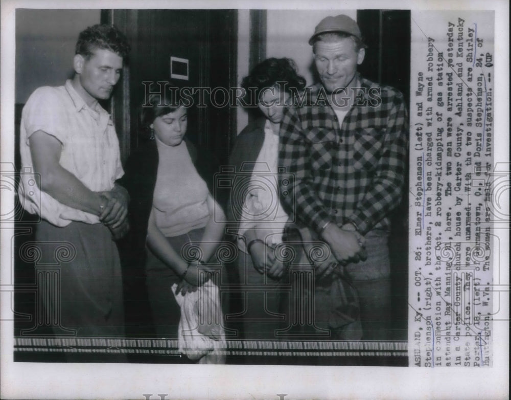 1955 Elmer and Wayne Stephenson Robbery and Murder Suspects With Sis - Historic Images