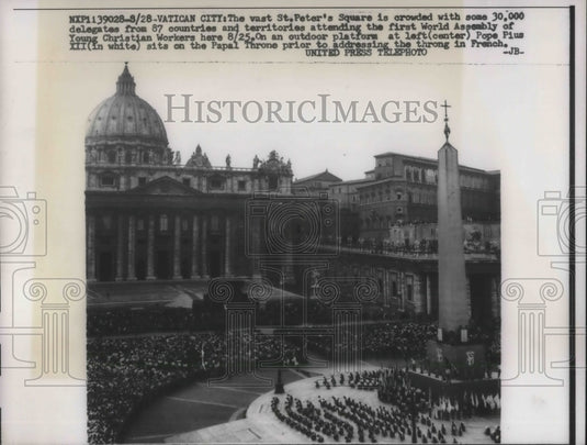 1957 St Peter's Square 30,000 delegates 1st World Assembly Christian - Historic Images