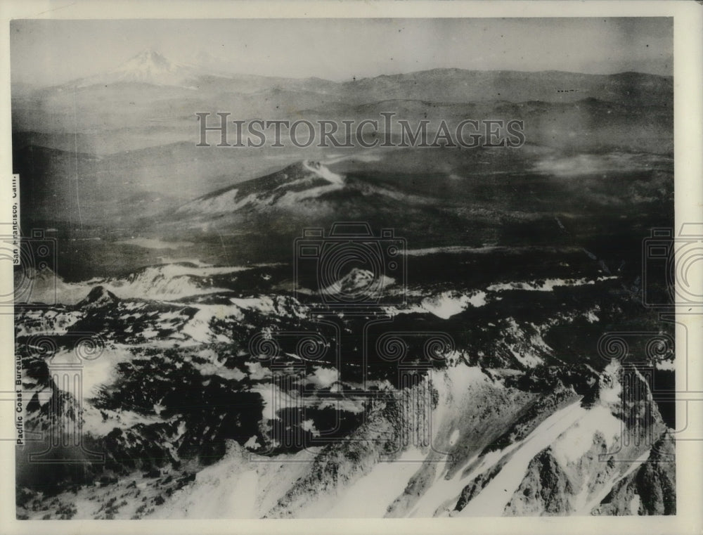 1928 Press Photo Aerial View of Mt. Jefferson And Surrounding Snowy Mountains - Historic Images