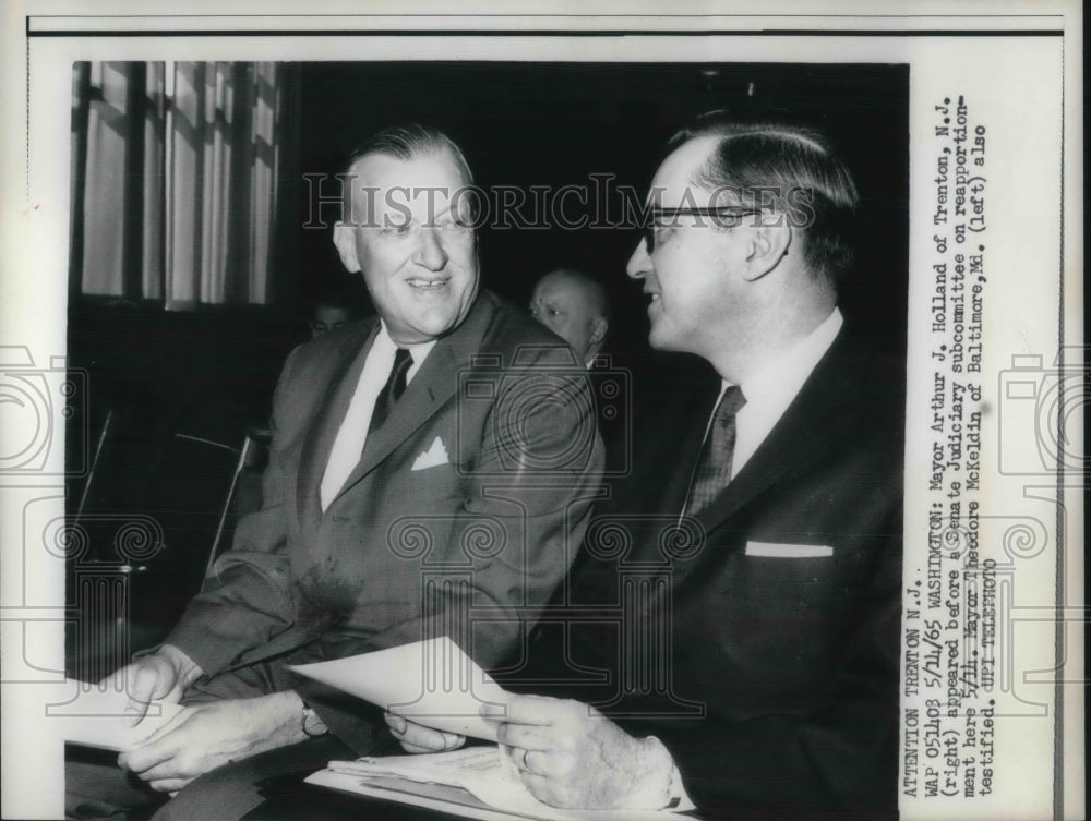 1965 Press Photo Mayor Arthur Holland of Trenton NJ st Senate Judiciary Committe - Historic Images