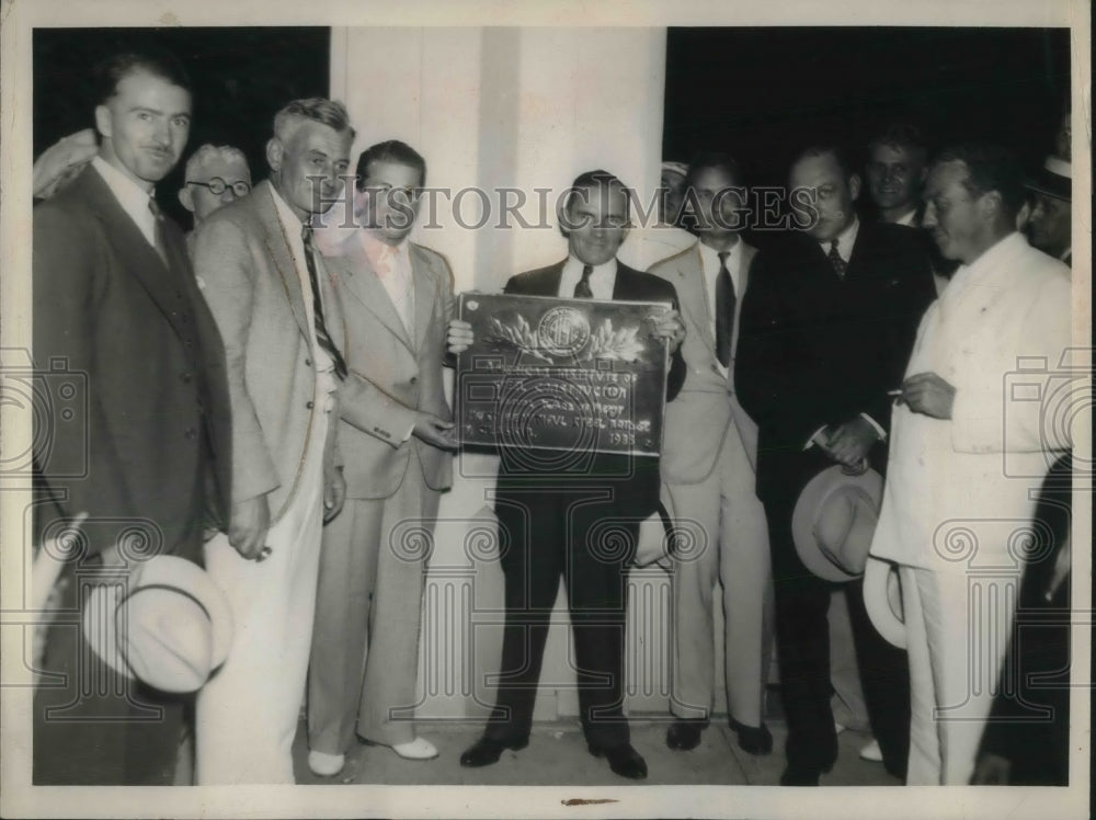 1936 Press Photo Lorain Bridge Dedicators AC Thompson, LL Drassler, Thomas Lenha - Historic Images