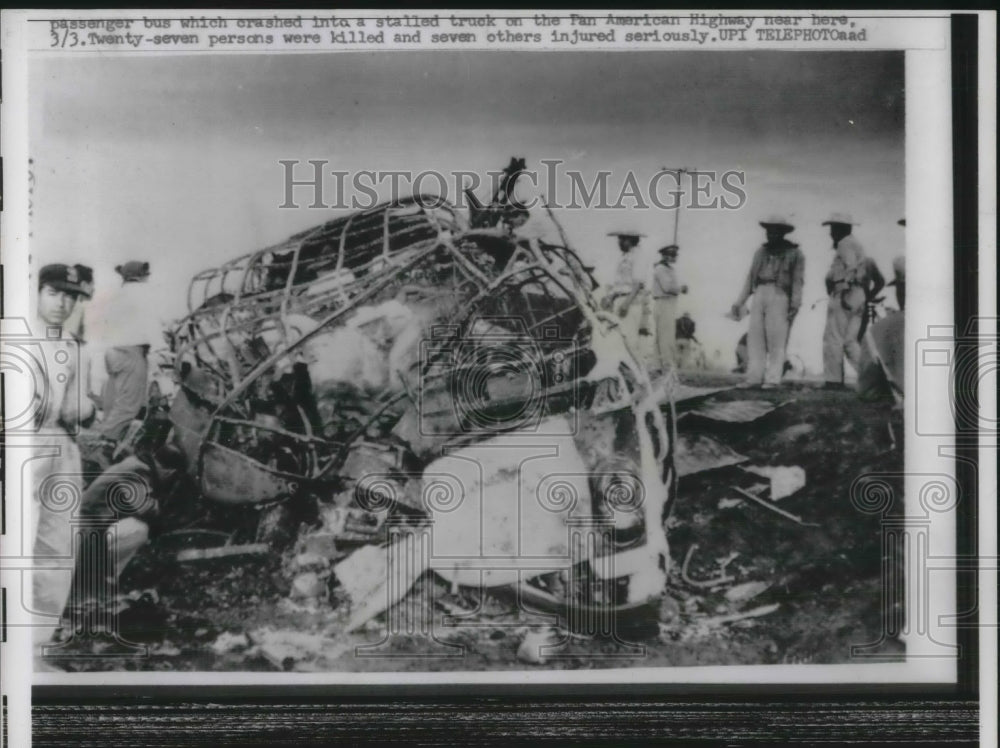 1959 Press Photo Bus Crash Pan American Highways - Historic Images