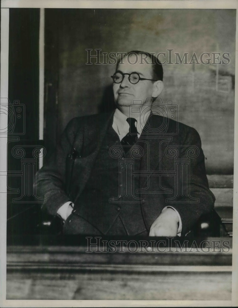 1934 Press Photo William Gettle Listens As Verdict Read Against Three Men - Historic Images