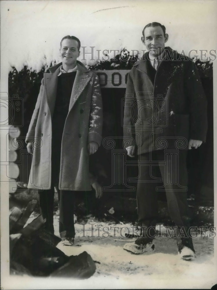 1932 Press Photo Robert Guggenheim, Jr, and Dean Chamberlin at Winter Carnival - Historic Images