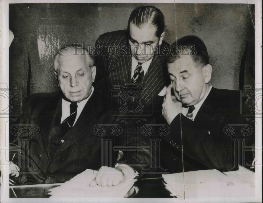 1951 Press Photo Attorney William Conigan Fred Garmone Joseph Gogan - Historic Images