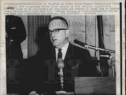 1970 W. VA former state Finance Commissioner Truman Gore fraud trial - Historic Images