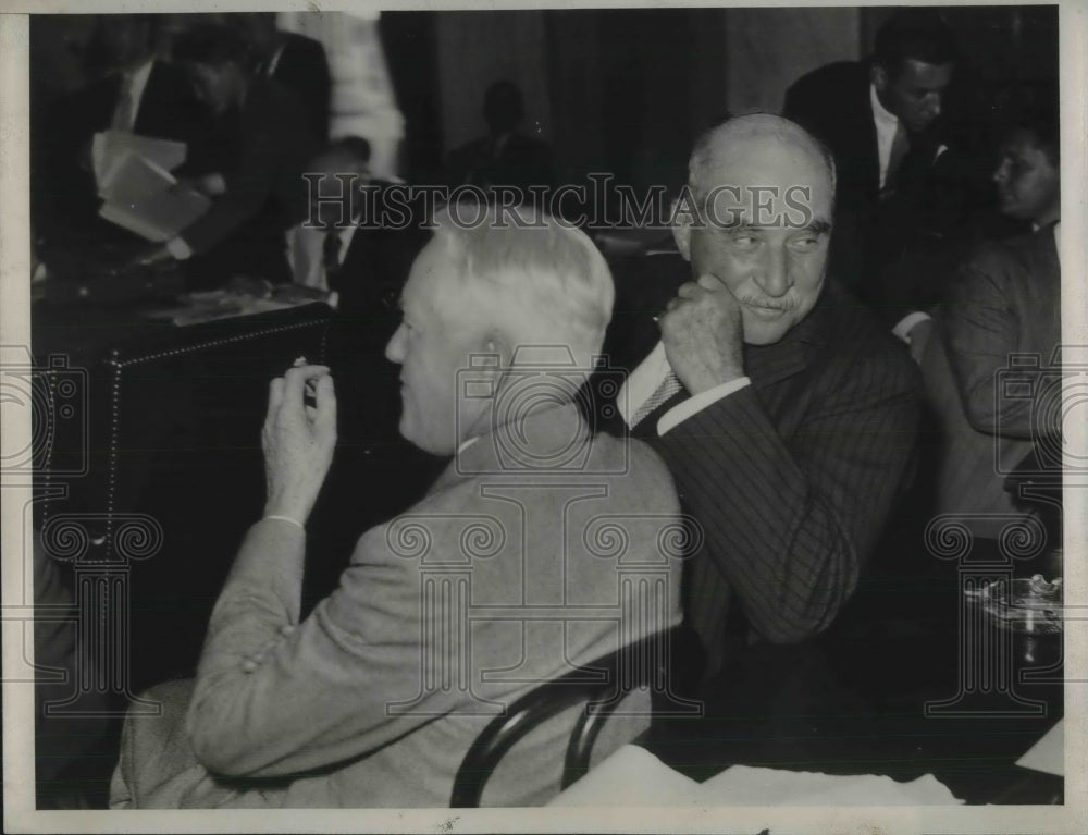 1933 Press Photo J.P. Morgan Sits With Attorney John Davis at Senate Committee - Historic Images