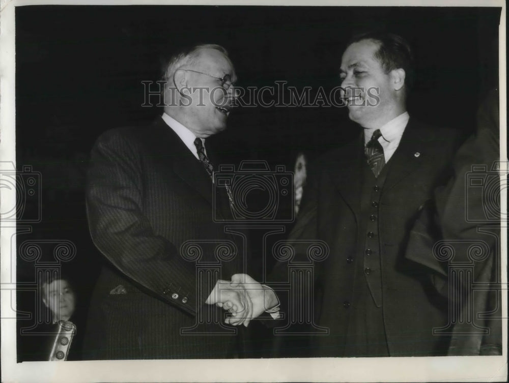 1940 Press Photo AFL President William Green And Louisiana Governor Sam Jones - Historic Images