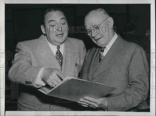 1947 Actor Edward Arnold Meets With AFL President William Green - Historic Images