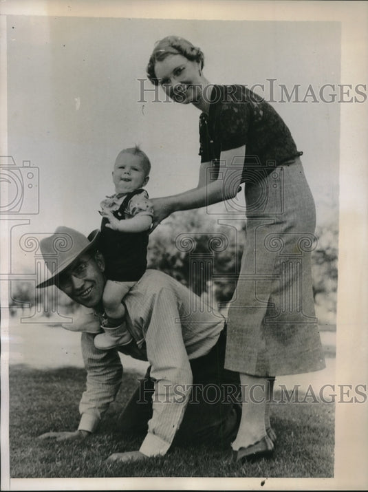 1938 Charles Chuck Clazner & Mother, Rosa With Sheriff Elmer Nelson - Historic Images