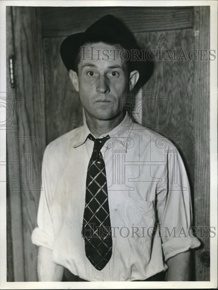 1937 Press Photo Ira Cromer Fugitive Prison Escapee Captured After Prowling - Historic Images