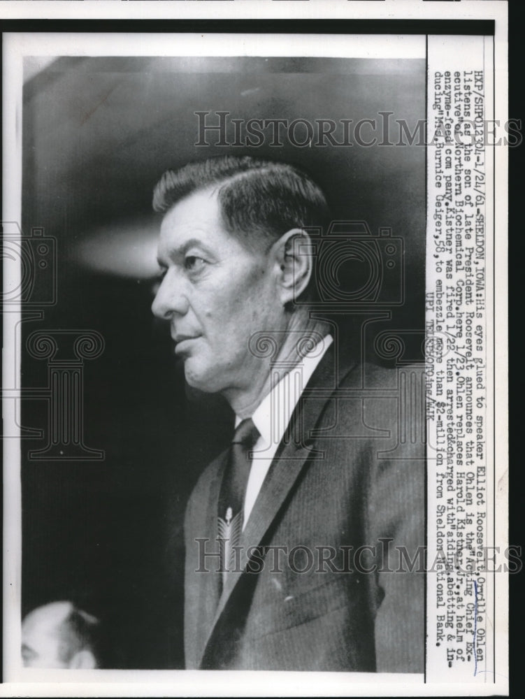 1961 Orville Ohlen Named Acting Chief Executive - Historic Images