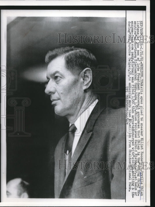 1961 Orville Ohlen Named Acting Chief Executive - Historic Images