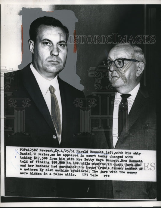 1961 Press Photo Harold Bennett Daniel Davies - Historic Images