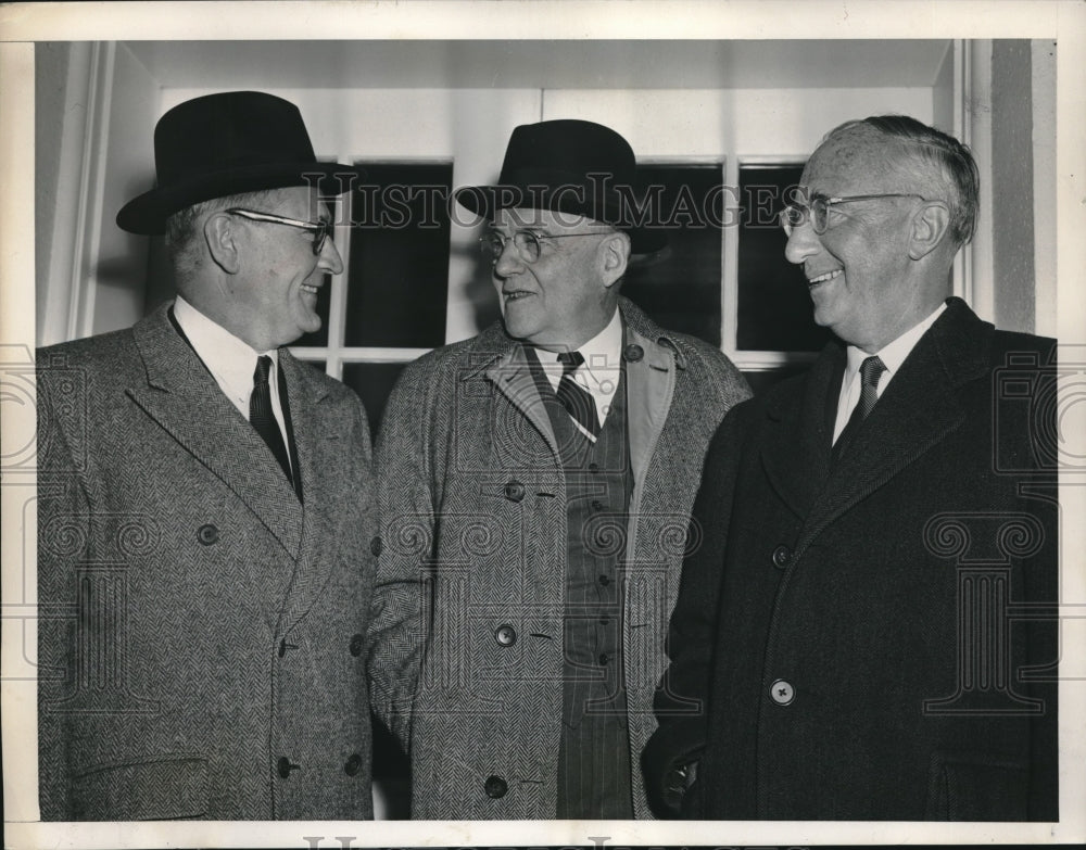 1953 Press Photo Halvard Lange of Norway, Sec of State John Foster Dukkes - Historic Images