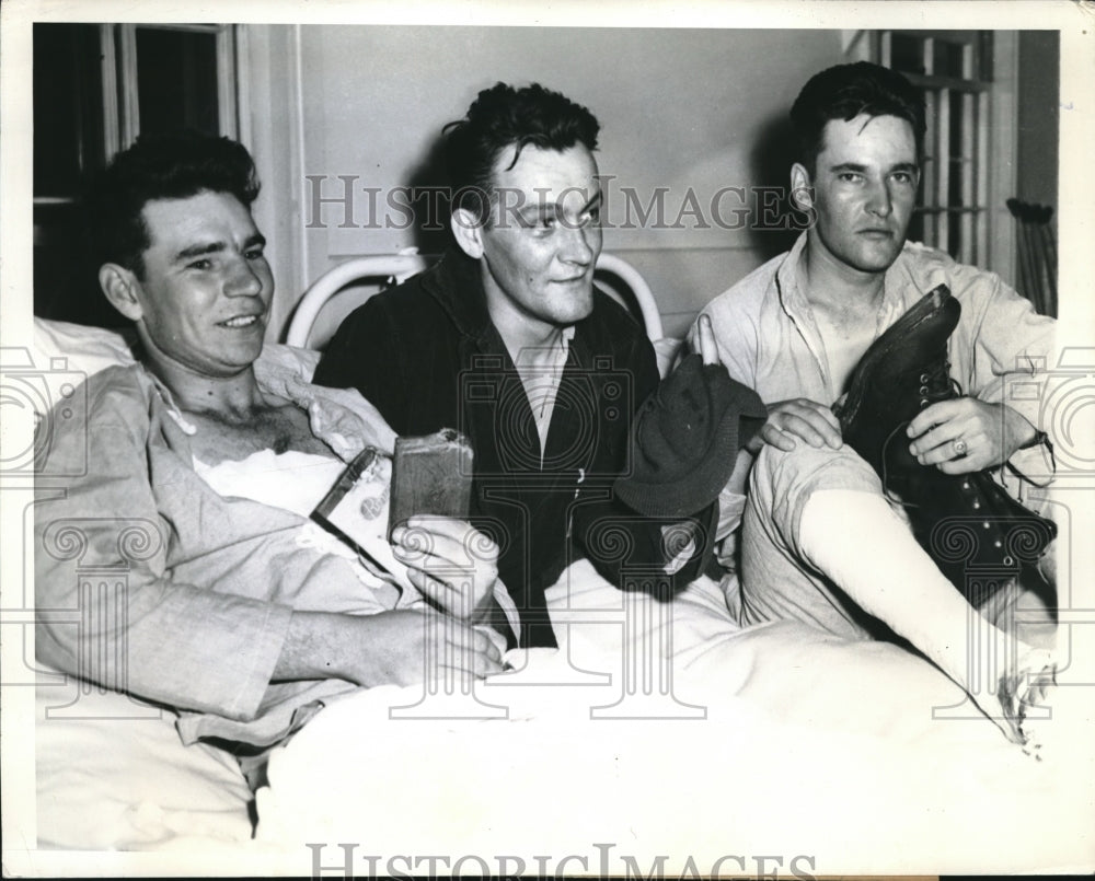 1943 US Soldiers John Terknett Joseph Kenski Forrest Johnson - Historic Images