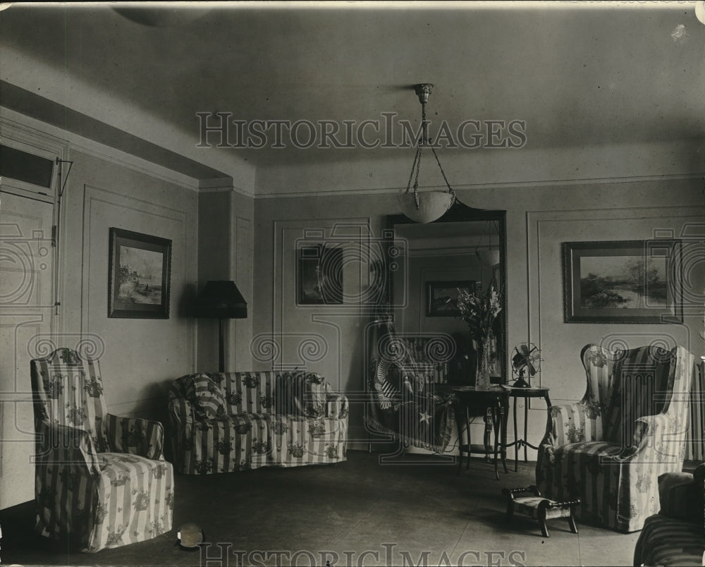1923 Press Photo President Coolidges Reception Room at Willard Hotel Washington-Historic Images