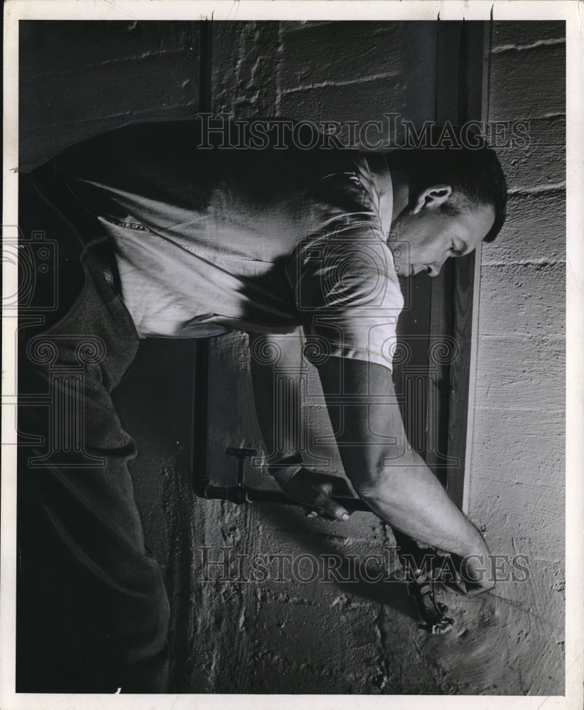 1954 Be careful with gas pipes - Historic Images