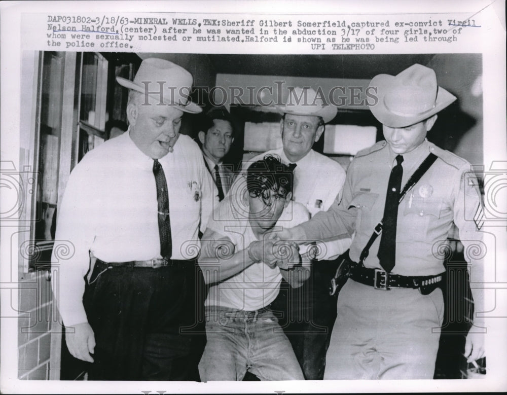 1963 Sheriff Gilbert Somerfield Captures Virgil Nelson Halford - Historic Images