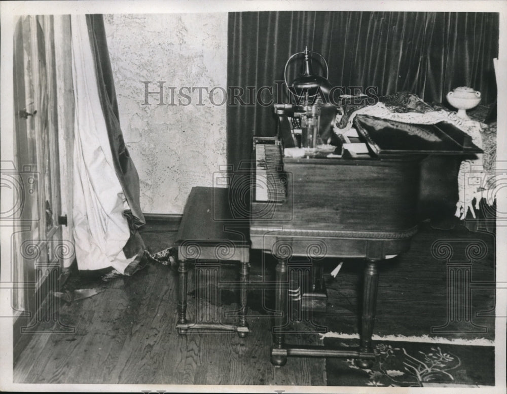 1938 Press Photo The piano bench inside the Wright&#39;s home at Glendale, Ca - Historic Images