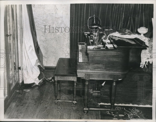 1938 Press Photo The piano bench inside the Wright's home at Glendale, Ca - Historic Images