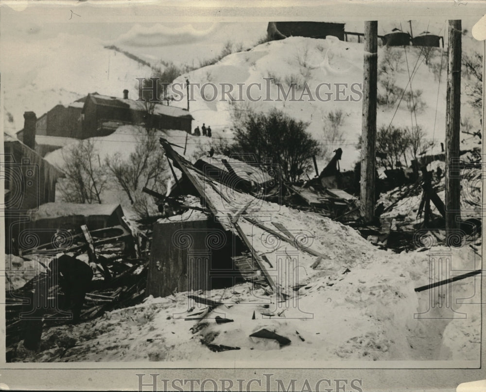 1928 Press Photo Snow-slide at Bingham, Utah - Historic Images