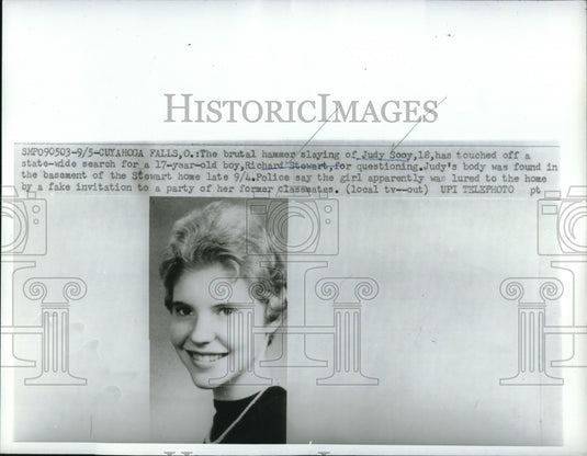 1961 Press Photo Judy Sooy Richard Stewart Slaying - Historic Images
