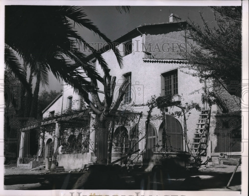 1955 Press Photo Villa L&#39;Espamdidou on Mountainside Overlooking Cannes France - Historic Images